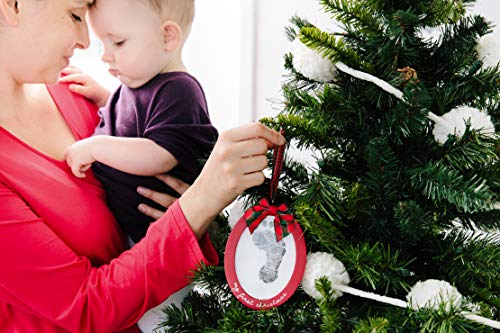 Украса за снимки Pearhead Holiday Babyprints и набор от мастила Clean-Touch, Коледна Украса с отпечатък от детски крака,
