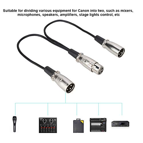 Кабел-Сплитер XLR Конектор за свързване на Аудиоразветвителя XLR с две свещи, Съединители от с сплав за микшерного динамика
