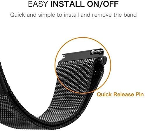 ACESTAR 2 опаковки ремъците, Съвместим с Samsung Galaxy Watch 3 45 мм Джапанки, 22 мм, Метални джапанки от неръждаема Стомана + Окото въжета