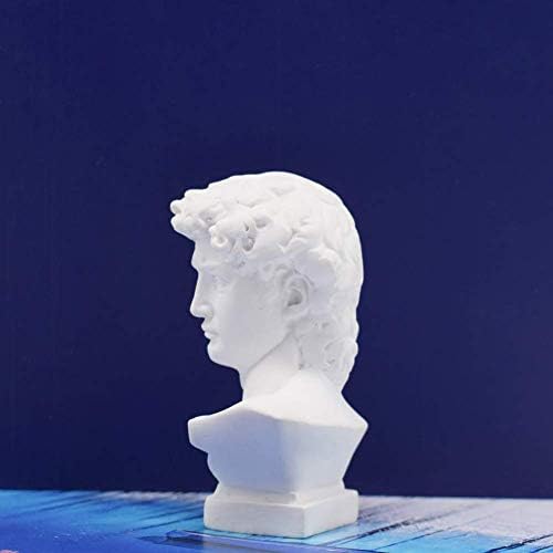Статуята на Бюст от смола Picaru 2,76 Цолови Гипсови Фигурки Мини Декорация на Дома, Скулптура Бяла за любителите на Изкуството-David