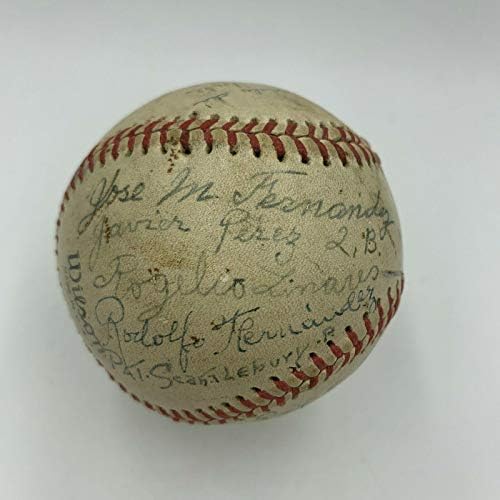 Историческа екип Негритянской лига Ню Йорк Кубинс 1944 година Подписа договор с JSA COA по бейзбол - Бейзболни топки с автографи