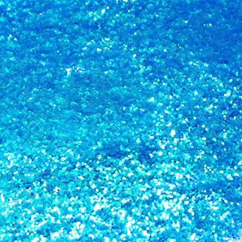 Hemway Флуоресцентно Синьо Блестящ Буци 130 г/4,6 грама Прах от Метални Смола, Блестящи Люспести Пайети за Епоксидни Чаши, Фестивал