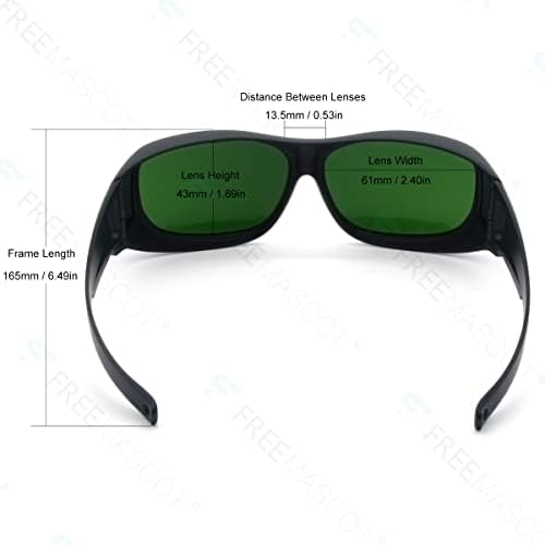 Очила FreeMascot IPL с лазерна защита на очите от 200 нм-2000 нм за солариум, Лазерна Епилация, лечение на Червена светлина (зелена)