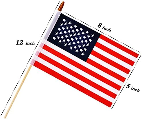Малки американски Знамена, на клечка 5x8 см / 12 Опаковки - Мини-Американски Знамена / Ръчно Американското Знаме на дървена Клечка