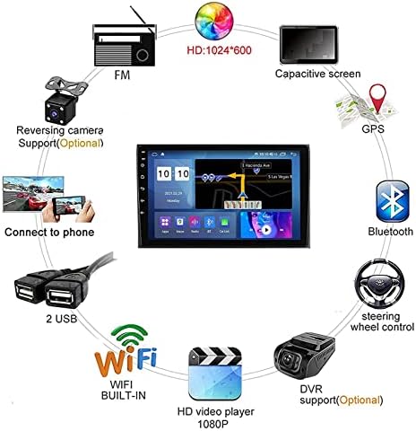 9-инчов Android Авторадио 2 DIN Главното Устройство за Renault Kangoo 2015-2018 с Подкрепата на камера за Задно виждане, WiFi, Bluetooth, USB DSP Carplay DAB + FM RDS, Мултимедиен плеър, Радио
