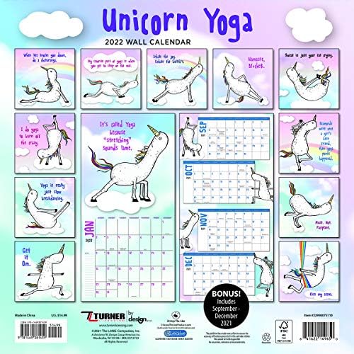 Стенен календар TURNER LICENSING Unicorn Yoga 12X12 (22998075110)