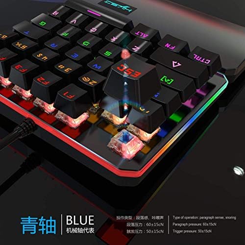Комбинирана Ръчна Детска програмируема клавиатура и мишка за една ръка, Жичен Детска клавиатура USB и мишка с led подсветка за LOL /PUBG /Wow /Dota /OW YANG1MN (Цвят: сив)