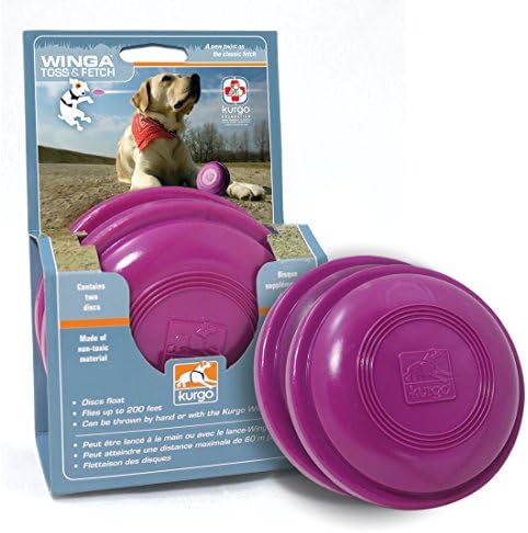 Допълнителни дискове Kurgo за играчки за кучета Winga Thrower | детски Играчки за хвърляне на летящ диск за кучета | Игри за събиране на Фризби за домашни любимци | Щурм до 200 '