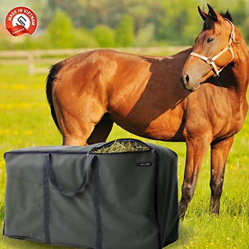 Чанта за съхранение на бали сено SIMPLECARRY, Голяма Чанта за транспортиране и съхранение на сено, Сгъваема (Зелена)
