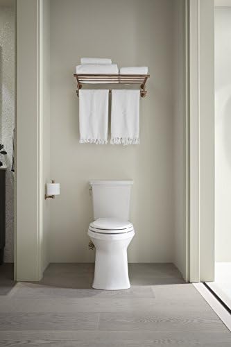KOHLER 4144-0 (TM) е Удължен тоалетна чиния Corbelle Comfort Height (R) с мек люк, 1, Бял