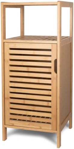 Бамбук шкаф за съхранение в банята Purbambo, самостоятелен Етаж шкаф с и Като рафт за Баня, Всекидневна, Спалня, Коридор, Кухня