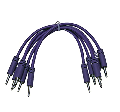 Музикални принадлежности за гладните студенти Luigis Modular Веригата Spaghetti Eurorack Patch Cables - Комплект от 5 Лилави кабели, 6 (15 см)