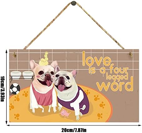 Sikye Дървен Знак Куче виси Етикет Правоъгълна Дървена Декорация Лозунга за домашни Любимци Подвесное Украса