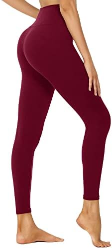 Eyeneen Гамаши с висока талия за жени - Меки Еластични Панталони за Йога с контрол на корема Пълна Дължина, Спортни Черни Панталони Reg & Plus Size