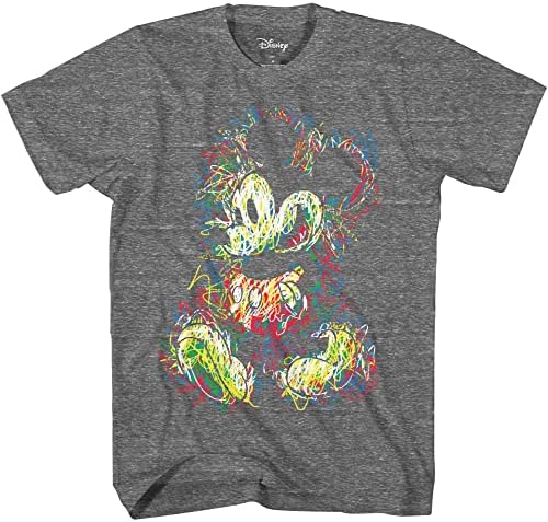 Мъжка тениска Disney с Гигантски Мики Маус Сив цвят с графичен дизайн