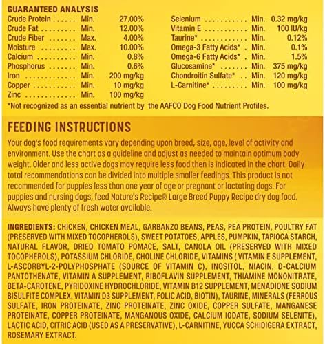 Nature's Recipe Беззерновой храна за кучета с пилешко голяма порода, сладки картофи и тиква 24 килограм Суха храна за кучета
