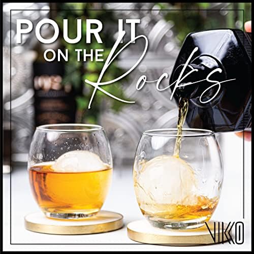 Комплект чаши за уиски Vikko от 6 броя, Старомодни Чаши за уиски тегло 13,75 Унция, Чаши за уиски премиум-клас, Бар, Чаши, Които могат да се Мият в миялна машина