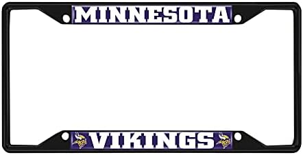 ФАНМАТЫ 31365 Minnesota Vikings Метална Рамка Регистрационен номер С Черна Тапицерия