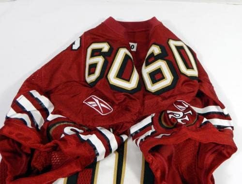 2004 Сан Франциско 49ерс Скот Реберг 60, Издаден в Червената фланелка 50 DP30879 - Използваните тениски без подпис за игри NFL