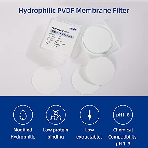 Хидрофилни Дискови Мембранни филтри COBETTER PVDF, диаметър 47 мм, Размер на порите 0,22 микрона, 100 бр /опаковане.