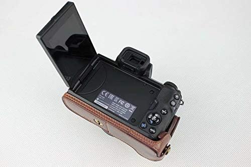 Версия за Canon EOS M50 с Откриващото Долната Част от своята практика-чанти от Изкуствена Кожа Наполовина за Фотоапарат