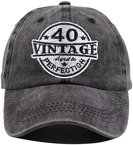 Реколта Шапка 40 години, Состаренная до Съвършенство, Регулируем Бродирани бейзболна шапка от Памук, за Пране на 40-ти Рожден Ден