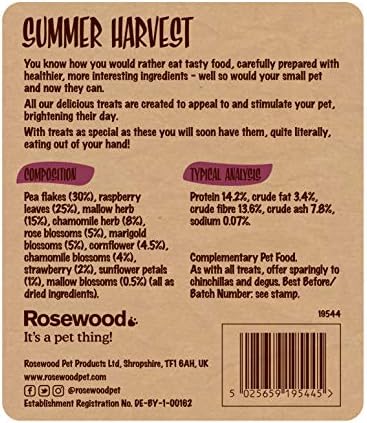Лакомство за дребни животни Rosewood Naturals Лятната реколта, 150 г