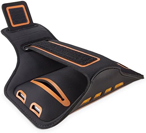Калъф BoxWave за LG K10 (2018 г.) (калъф от BoxWave) - Спортна превръзка JogBrite, Нарукавная превръзка от неопрен за пътеки с подсветка за по-добра видимост за LG K10 (2018) - Ярко-оранжев