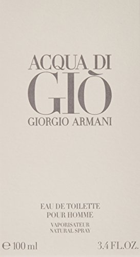 Acqua Di Gio От Джорджо Армани за мъже, Спрей тоалетна вода за 3,4 течни унции (Опаковка може да варира)