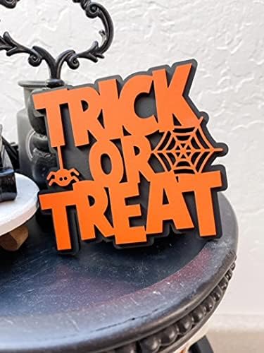 3D мини-надписи на Хелоуин, на 31 октомври, страховито, паяжини, трик или лечение, декор диференцирани тава
