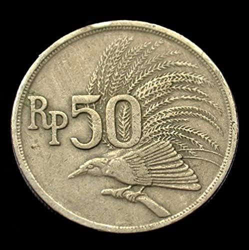 Индонезийската монета от 50 Рупии 1971 KM35 Птица Блаженство Азиатската Чуждестранните Монети 24 мм