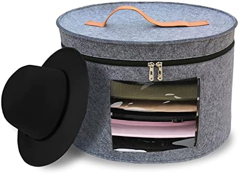Кутия за шапки Tang's, кутия за съхранение на дрехи, штабелируемый през цялата пътен органайзер с капак за носене или съхранение
