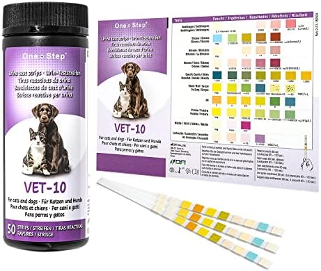 Тест-ленти за урина от домашни животни One Step, 50 тестовете параметри на анализ на урината за кучета, котки, ветеринарни лекари и други животни. Точното тестване за вет