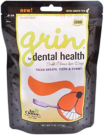 In Clover Optagest Ежедневна поддръжка на храносмилането и имунитета за кучета и котки (0,5 грама) и смес за Дъвчене за ежедневна грижа за зъбите Grin за кучета (4 унции)