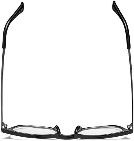 Четци Eyekepper Ретро Квадратна Пластмасова Рамка Метален Лък Тел Очила За Четене Черен + 1.5