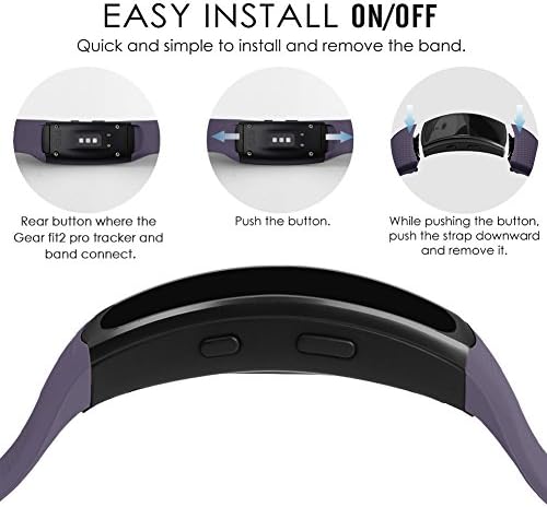 OenFoto Съвместим каишка Gear Fit2 Pro/Fit2, Разменени Силиконов Ремък за Samsung Gear Fit2 Pro SM-R365/Gear Fit2 SM-R360 Smartwatch (Сив)