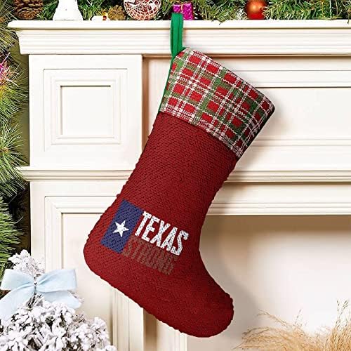 Texas Коледни Чорапи със Силни Искри, Блестящи Стенни Висящи Украси, Украса за Коледната Елха, Празнична Парти