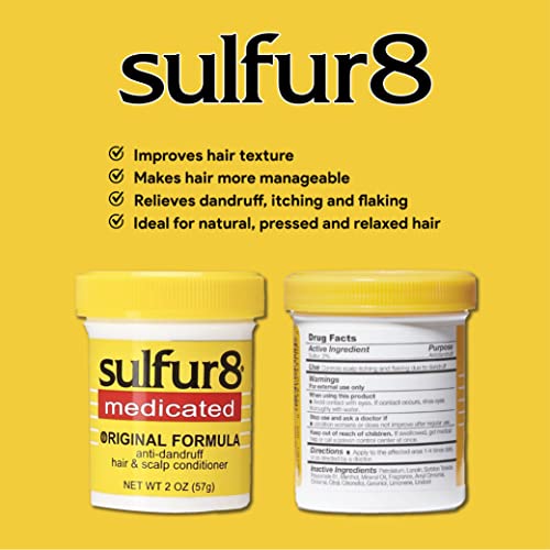 Балсам за коса и кожа на главата с оригиналната формула Sulphur 8 срещу пърхот, 2 унция (опаковка от 2 броя)