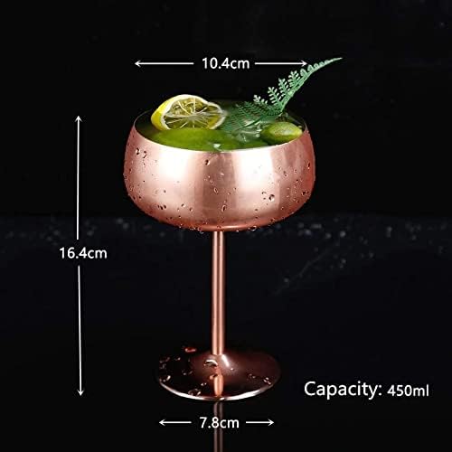 Комплект чаши за шампанско SLATIOM от 2 пури в ограничени бройки чаши за коктейл Martini от неръждаема стомана (Цвят: A, размер: One size)