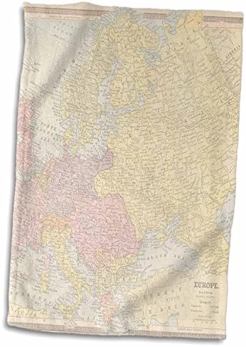 3dRose PS Vintage - Карта винтажной Европа - Кърпи (twl-178860-3)