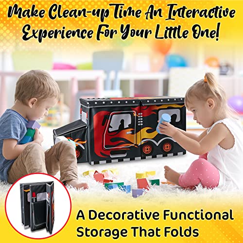 KAP Toy box за момчета, най-Малкият размер, сандък за детски играчки, с интерактивно осветление, Детска и Декоративна Кутия за