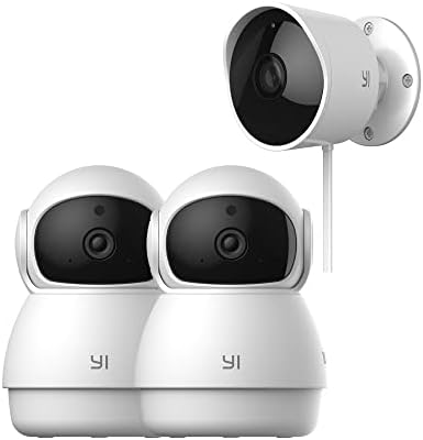 Комплект куполни камери за сигурност YI Security Camera Outdoor 2pc с Възможност за Завъртане и наклон