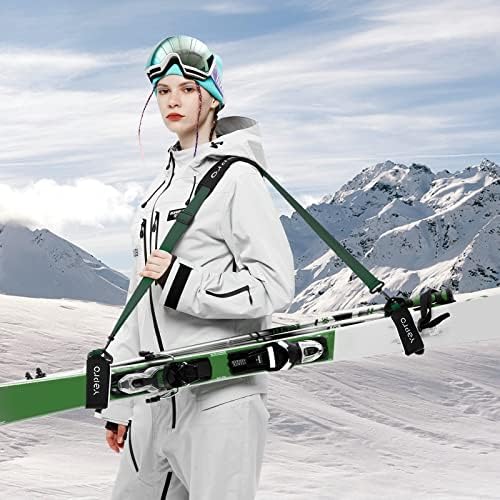Колан за носене на ски и щеки Yepro Каишка за ски стик Компактен водоустойчив стропа с амортизация Ски аксесоари за удобен транспорт, Ски