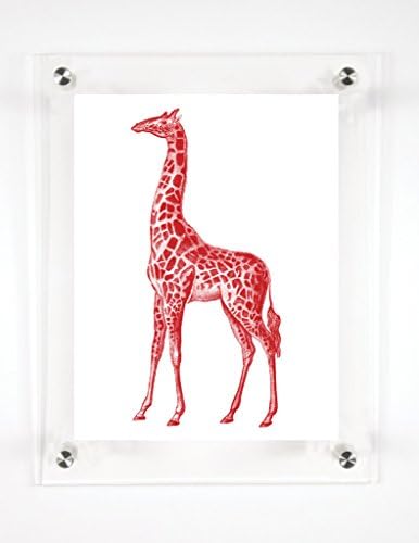 Жираф червено, 12x9 инча.
