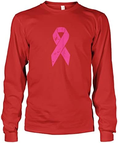 Мъжки t-shirt Cybertela с розова Панделка за информиране за рак на гърдата с дълъг ръкав