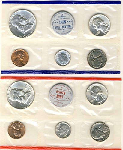 Монетен двор на САЩ, 1959 г., освобождаване - Комплект от 10 монети, без да се прибягва в Оригиналната Правителствена опаковка