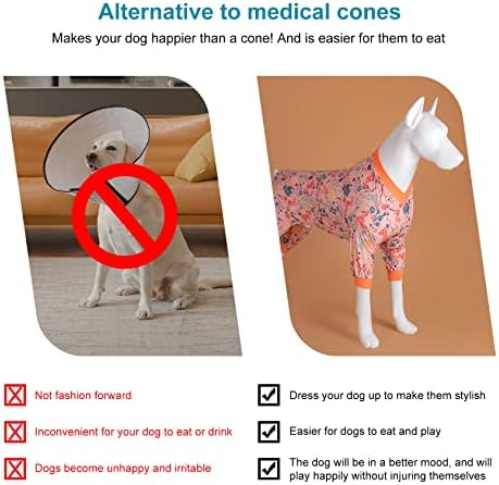 Пижами за големи кучета LovinPet, Риза за облекчаване на безпокойството на домашни животни, Защита От Вылизывания, Дрехи за възстановяване след операцията за кучета, М?