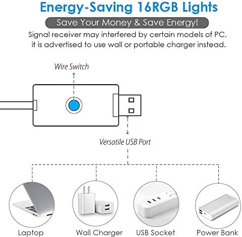 Led лампи Lauva RGB с USB конектор, 33 фута 100 Led, 16 Цвята, Коледна Гирлянда с Дистанционно управление, Таймер, Разноцветни светлини Миг-Светулките