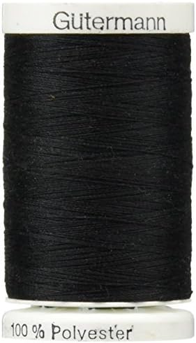 Универсална конци за шиене 547 Ярда-Черна нишка GUTERMANN 3 опаковки (черен)