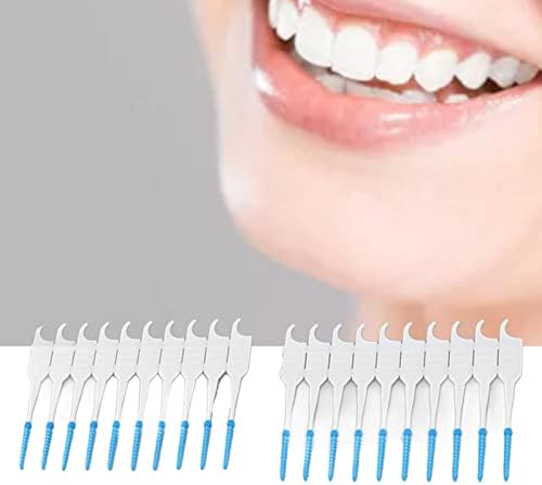 200шт клечки за Зъби на Зъбни клечки за Зъби Межзубная Четка за Еднократна употреба Межзубные клечки за Зъби Межзубная Четка за Почистване на Зъбите (Син)